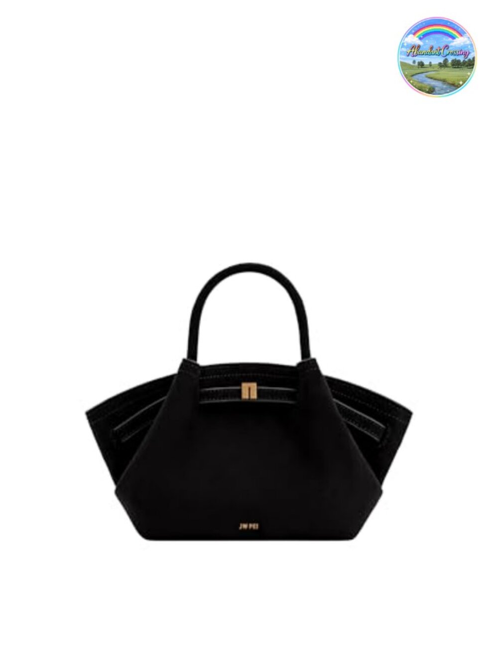 Faux Suede Mini Tote Bag with Gold Hardware Magnetic Snap